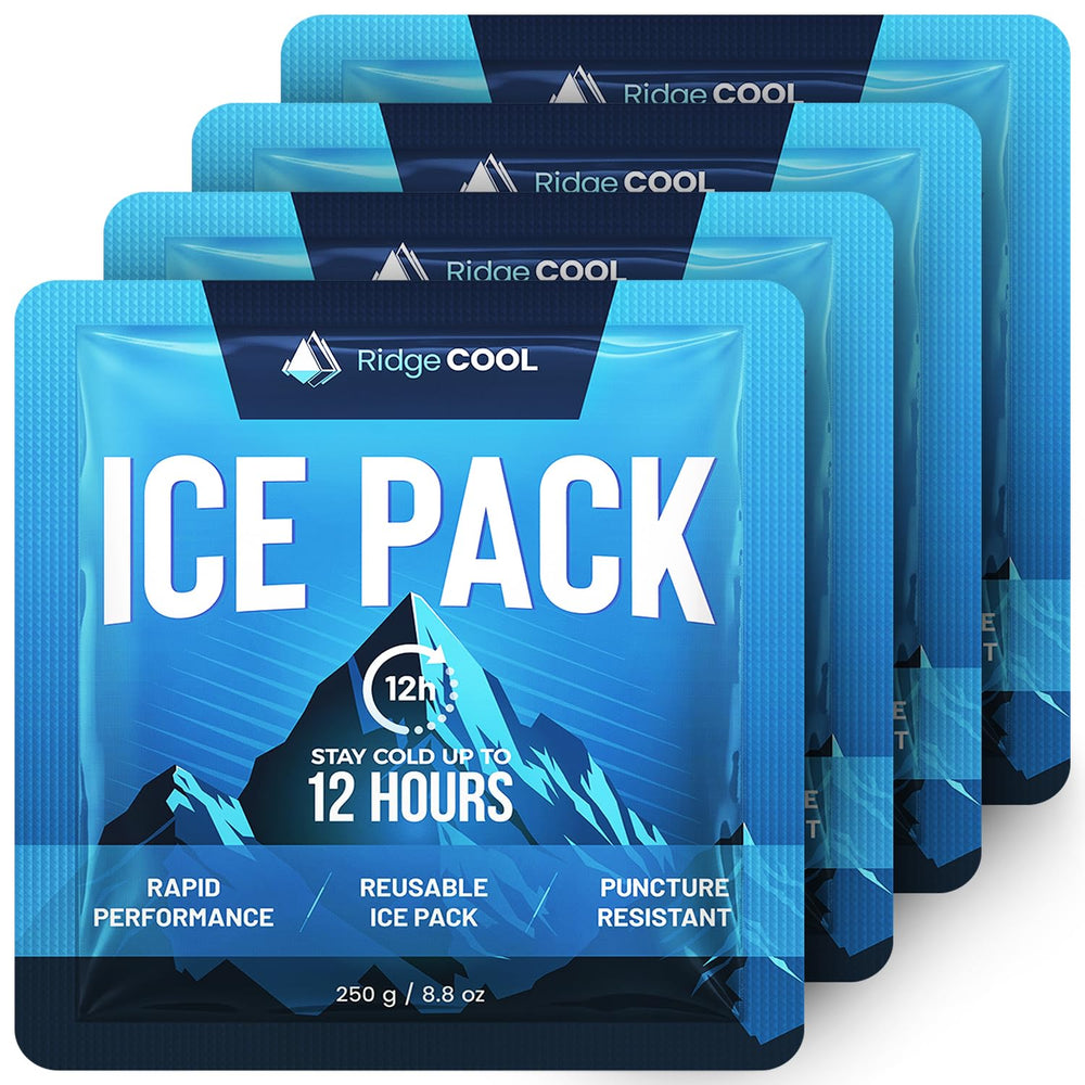 RIDGECOOL vista frontal del pack multiplicado para almacenamiento y organización
