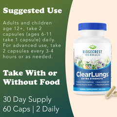 RidgeCrest Herbals cápsula en mano para visualización de tamaño y uso