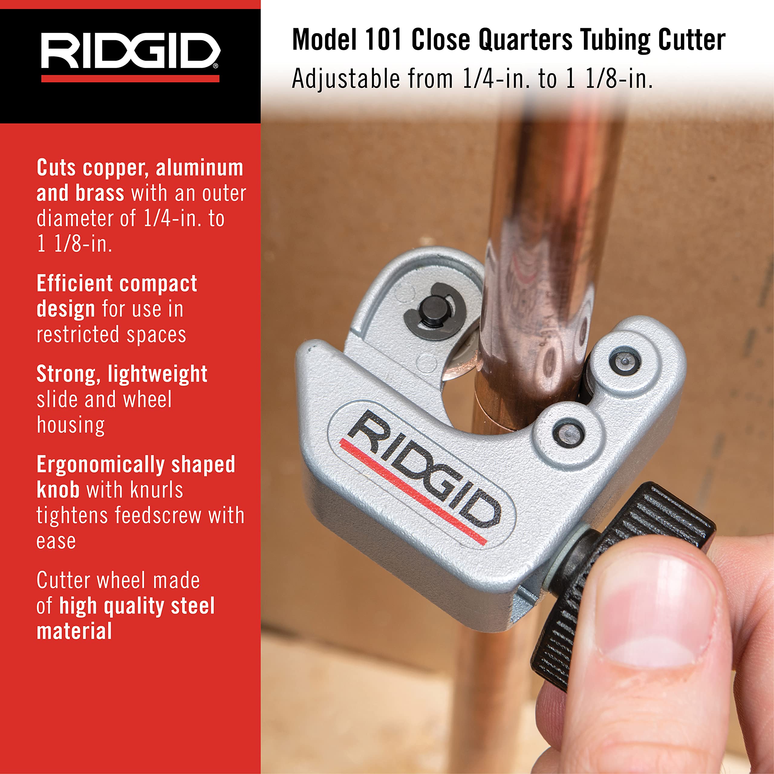 RIDGID primer plano rueda de corte de acero para cortes limpios