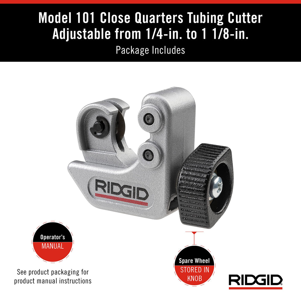 RIDGID perilla abierta mostrando almacenamiento de rueda de repuesto