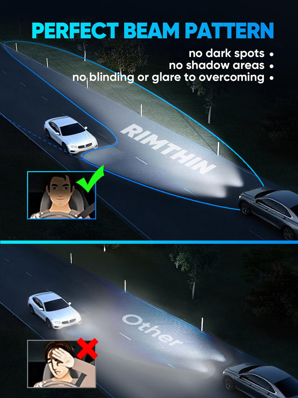 rimthin bombilla en mano comparando tamaño mini para instalación directa sin drivers