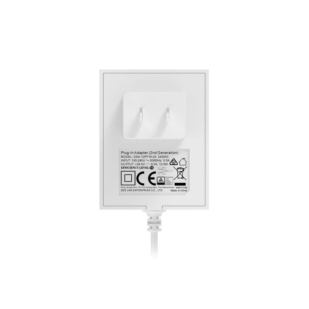 Ring adaptador con cable de 10 pies y clips para instalación ordenada
