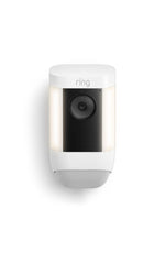 Ring Spotlight Cam Pro vista frontal mostrando la cámara y el reflector para visibilidad mejorada