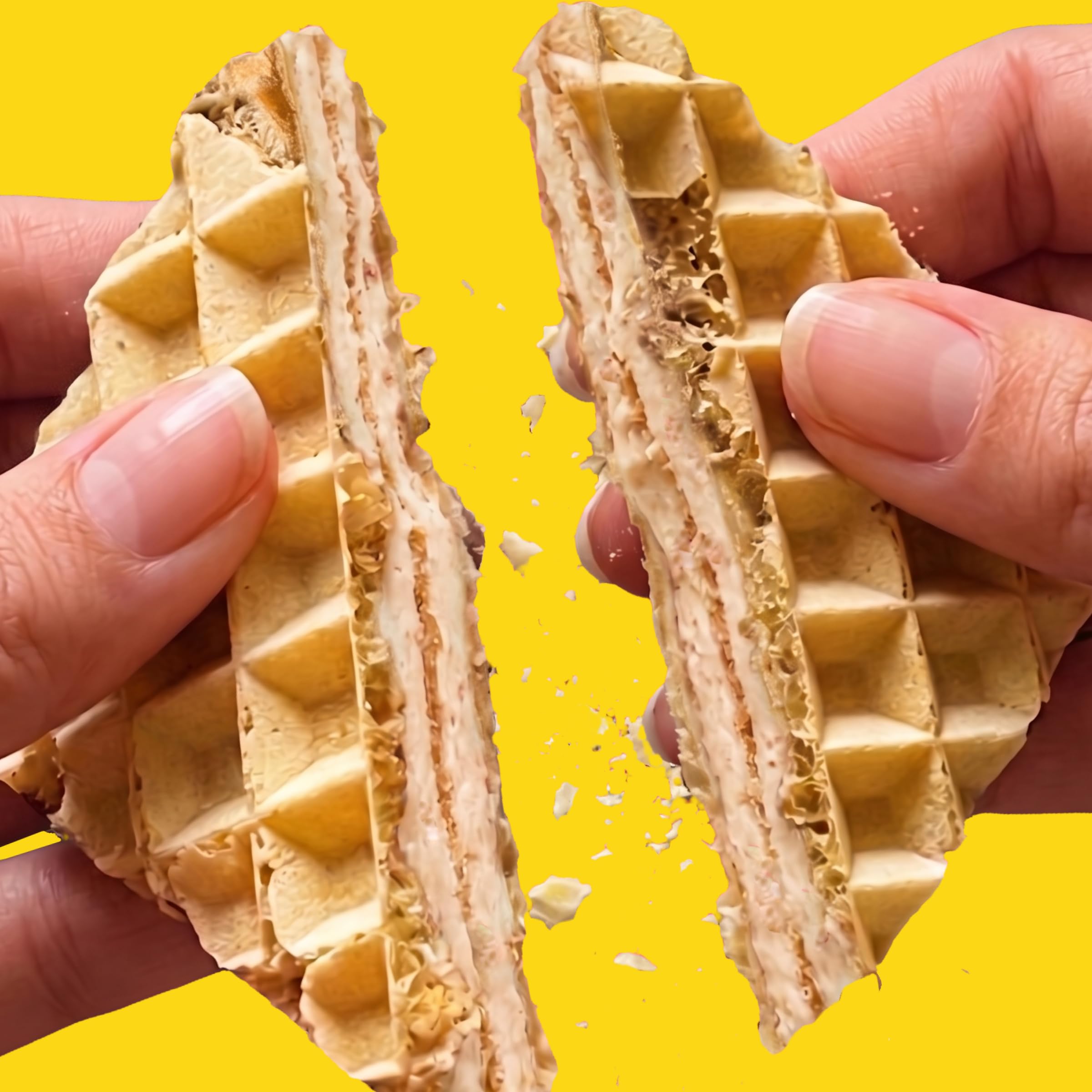Rip Van Wafels consumiéndose en oficina como snack saludable y portátil