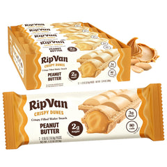 Rip Van Wafels frente del paquete mostrando diseño y beneficios