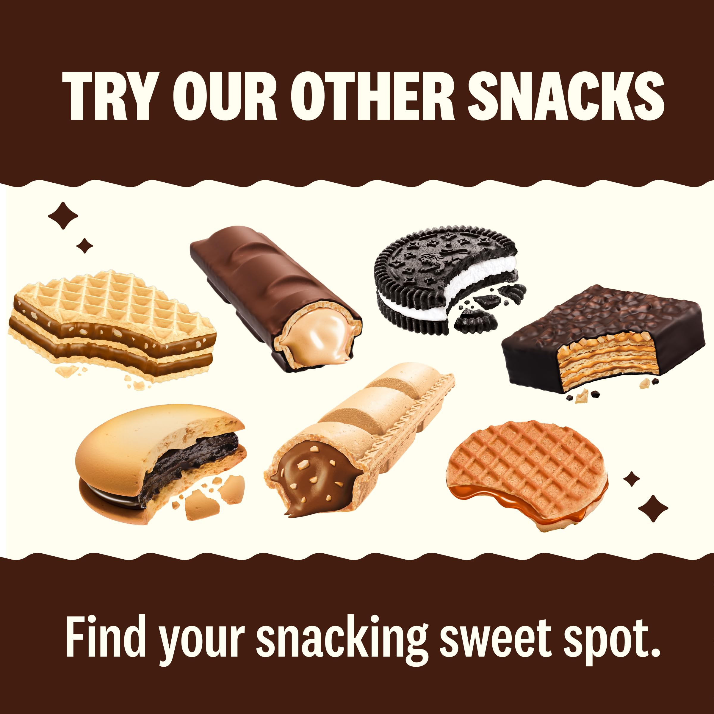 Rip Van Wafels etiqueta nutricional clara destacando bajos azúcares y fibra