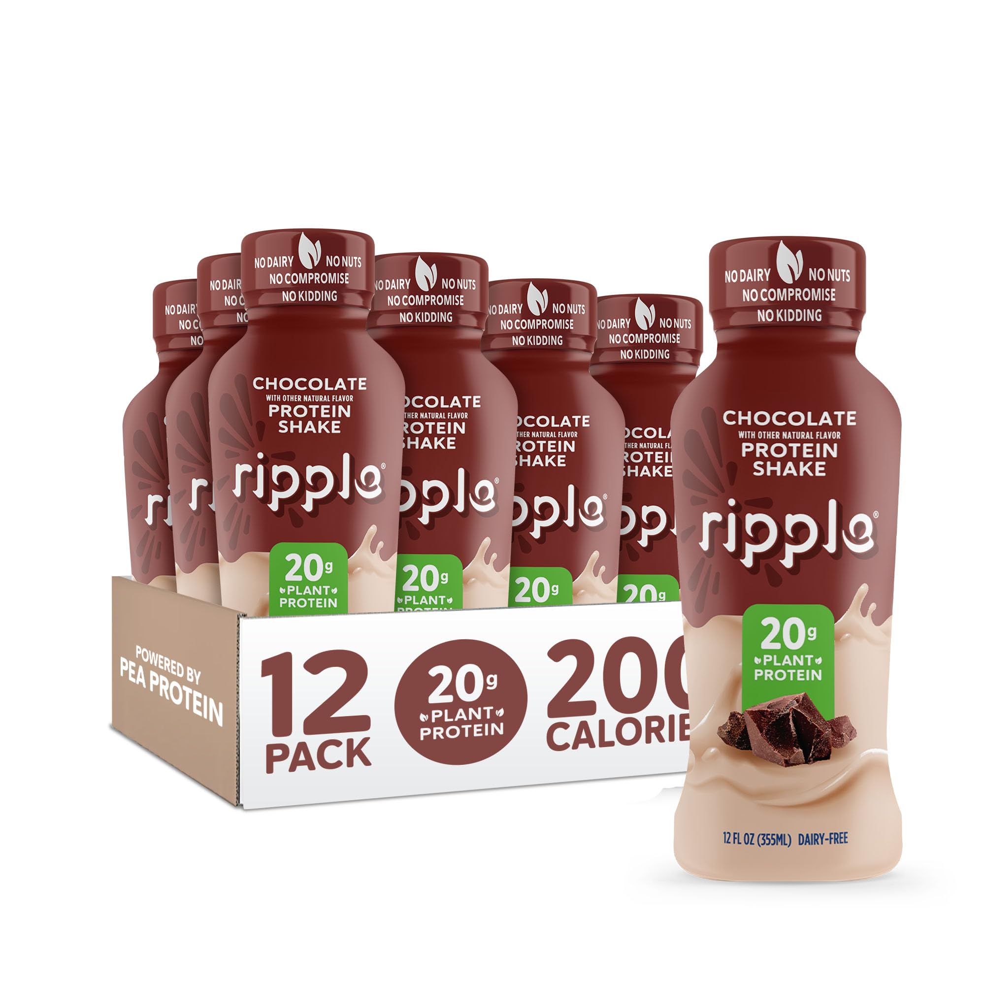 Ripple botella frontal sabor chocolate mostrando envase y conveniencia