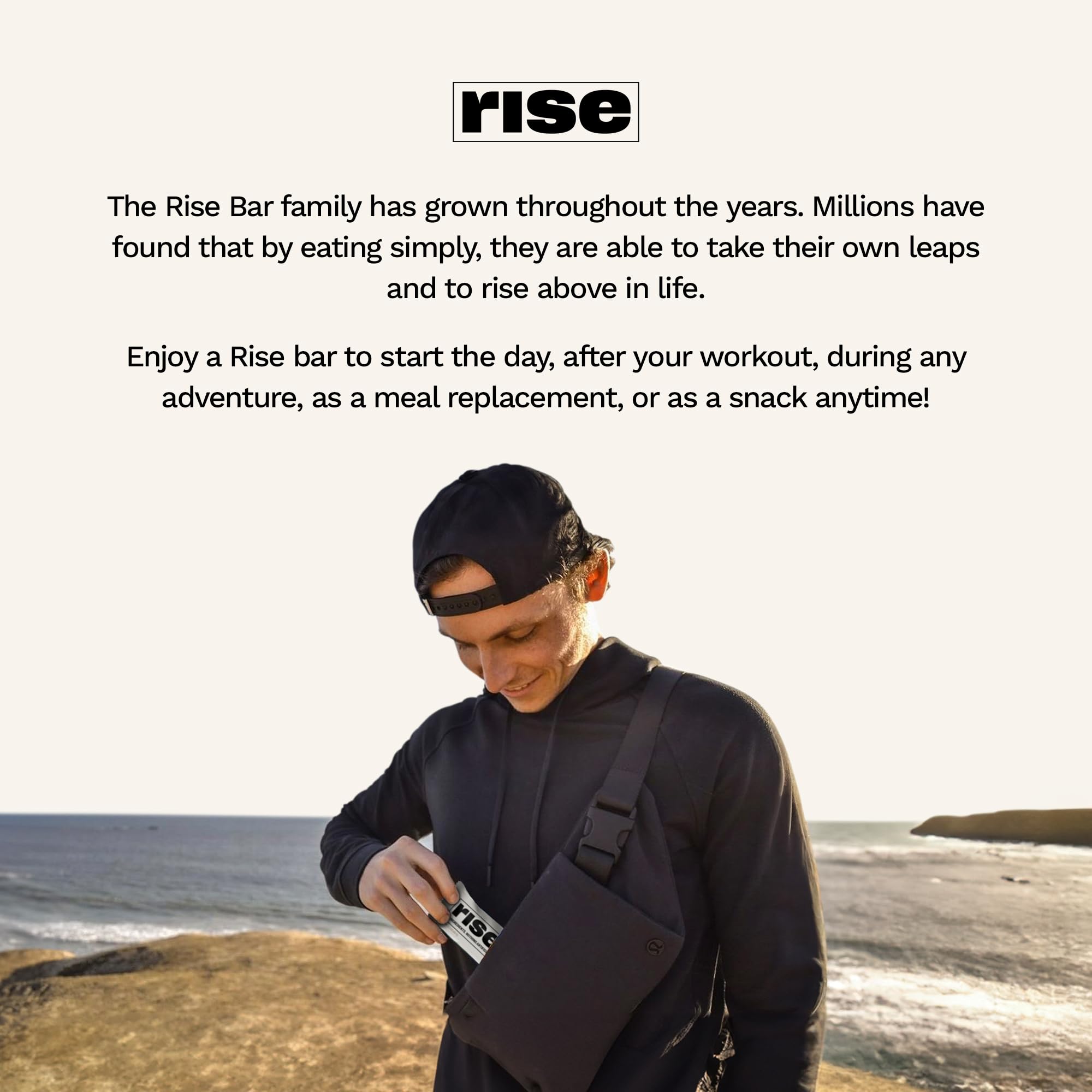 Rise barrita junto a una taza de café para desayuno rápido y nutritivo