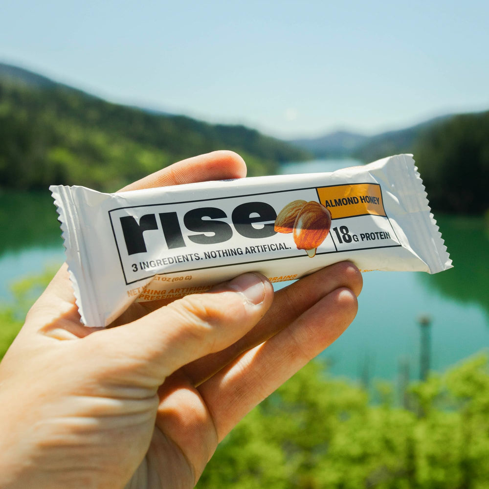 Rise etiqueta nutricional enfocada en 18 g de proteína por porción