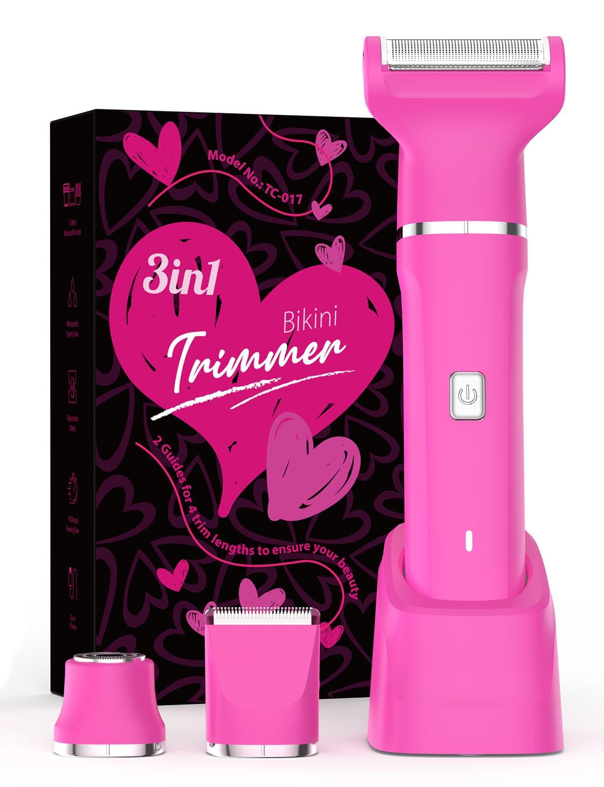 Risina vista frontal del producto y empaque, diseño compacto y portátil