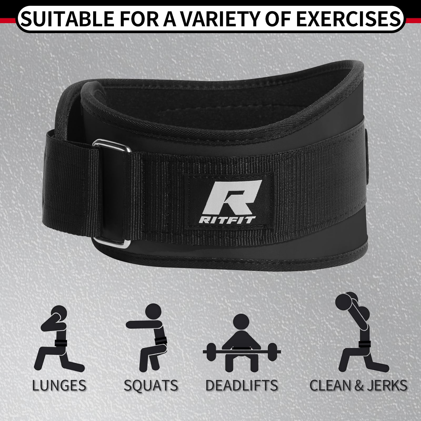RitFit en uso durante sentadilla, soporte lumbar y técnica protegida