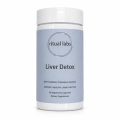 RITUAL LABS frasco frontal de Liver Support mostrando etiquetado y beneficios