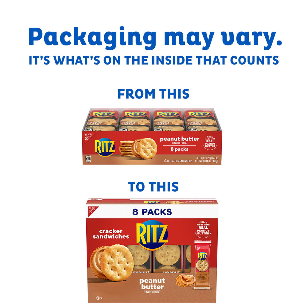 RITZ paquete individual sostenido en mano para demostrar portabilidad