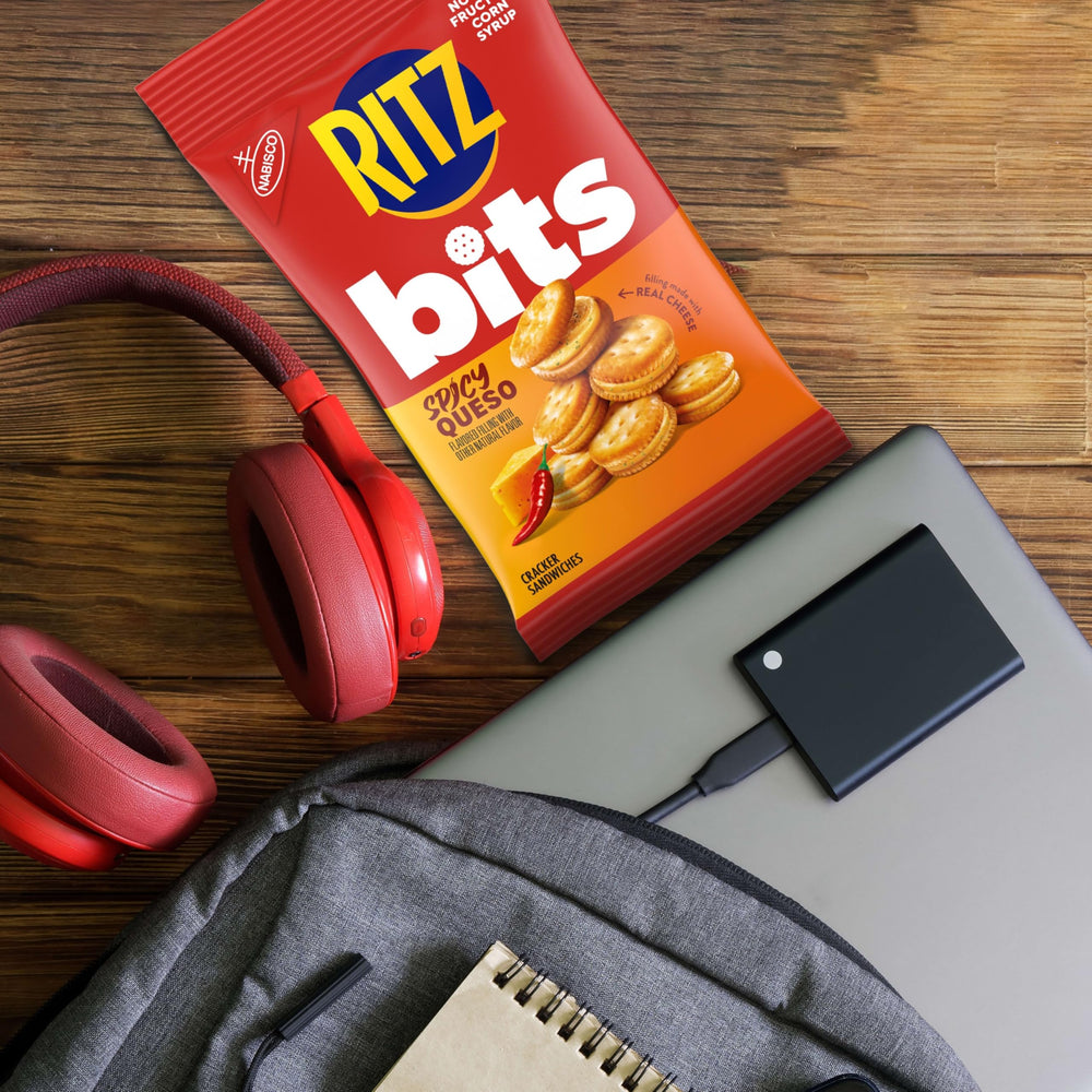 Ritz bolsa en lonchera escolar con otros alimentos, práctico para meriendas