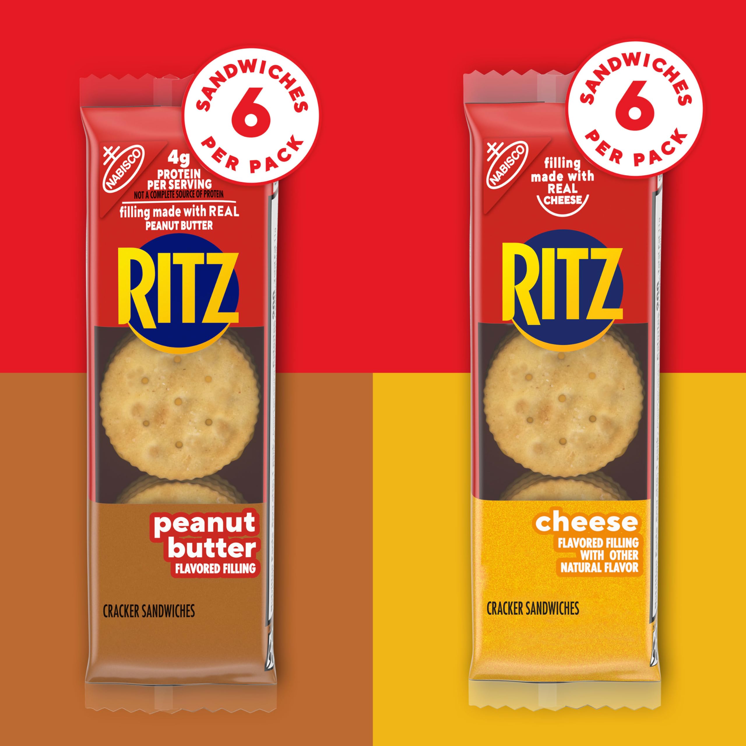 RITZ comparación de tamaño con mano para ver porción individual práctica