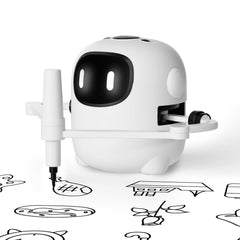 RIVGOT vista frontal del set completo mostrando robot y accesorios para aprender dibujo