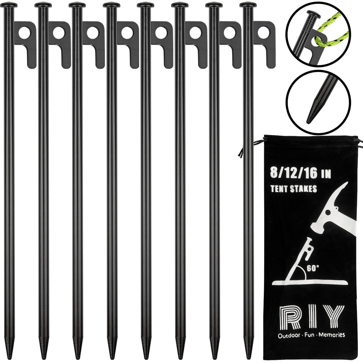 RIY estacas frontal mostrando diseño robusto y fijación segura