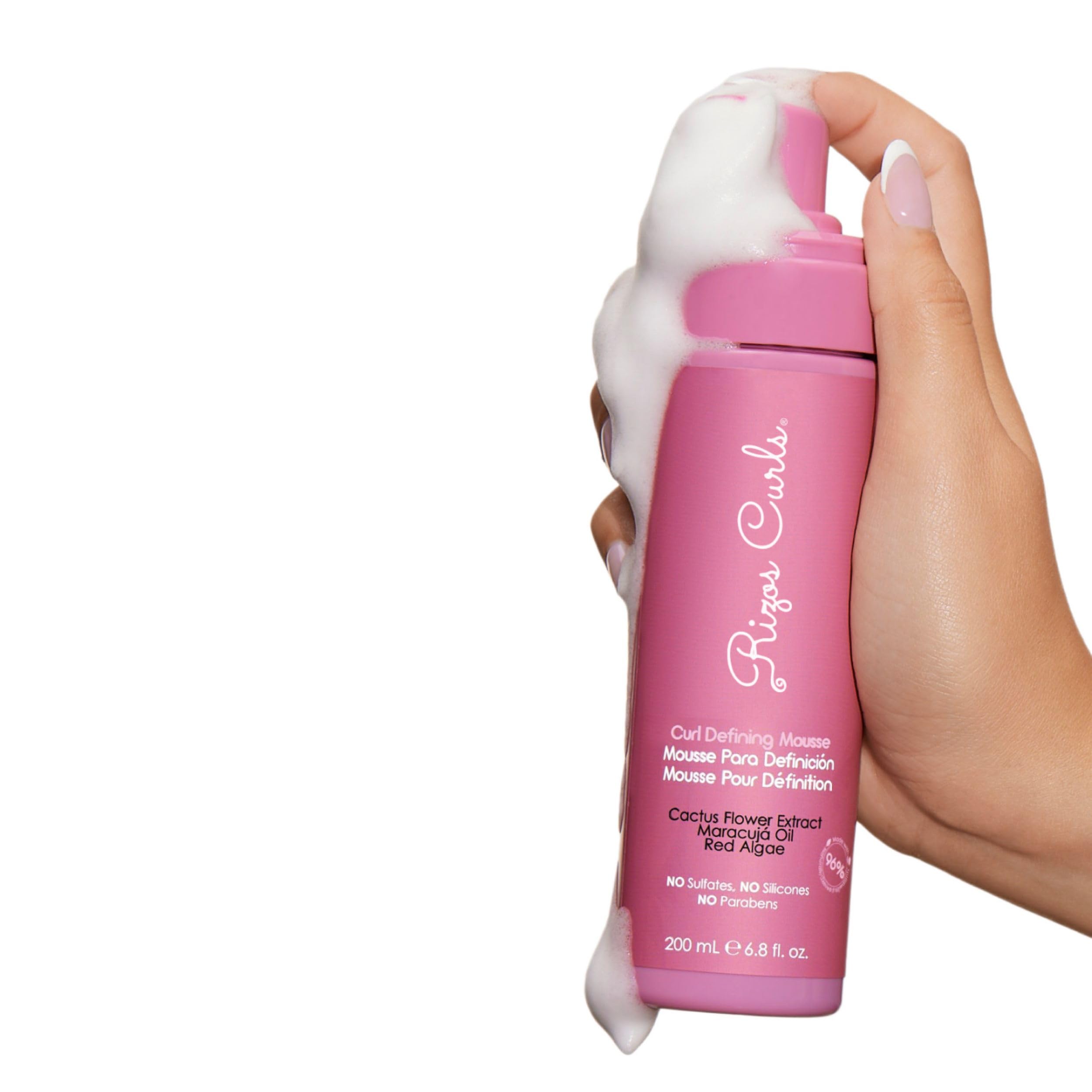 Rizos Curls etiqueta con ingredientes clave para hidratación
