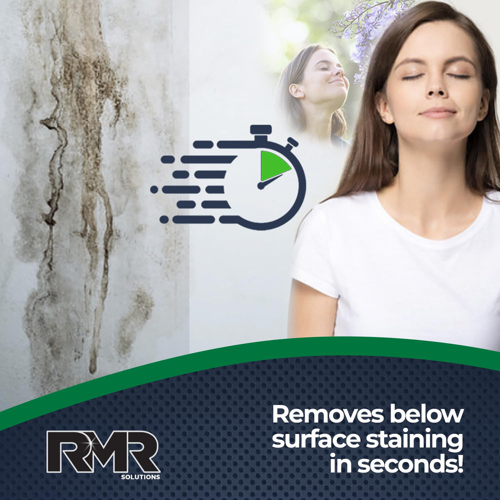 RMR Brands RMR-86 spray cayendo sobre superficie que ilustra acción rápida