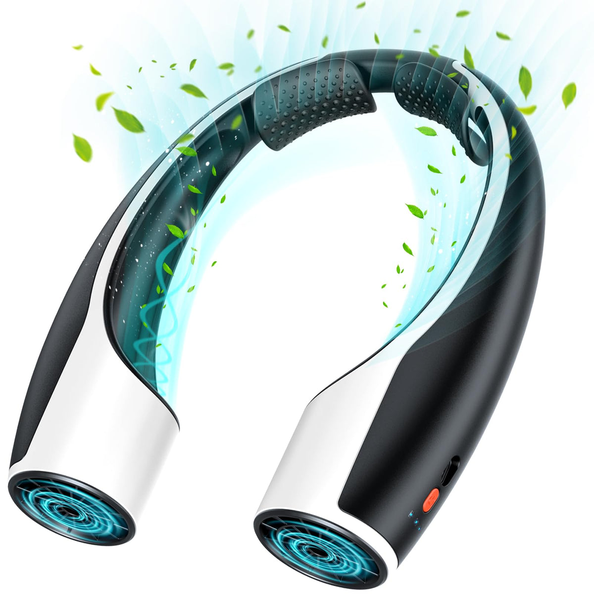 Rohent ventilador de cuello frontal mostrando diseño elegante y práctico
