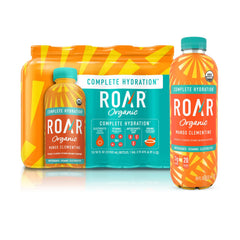 Roar Organic frontal del envase Mango Clementine mostrando hidratación natural