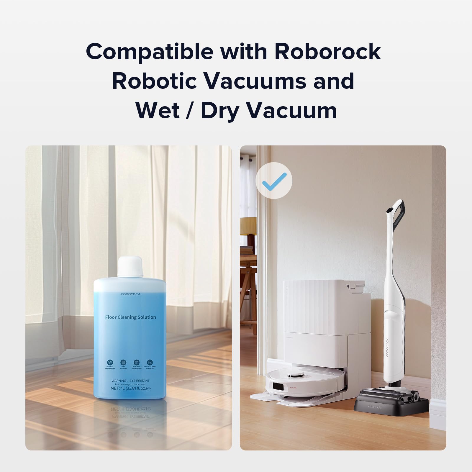 roborock botella junto a objeto para comparar tamaño y capacidad práctica