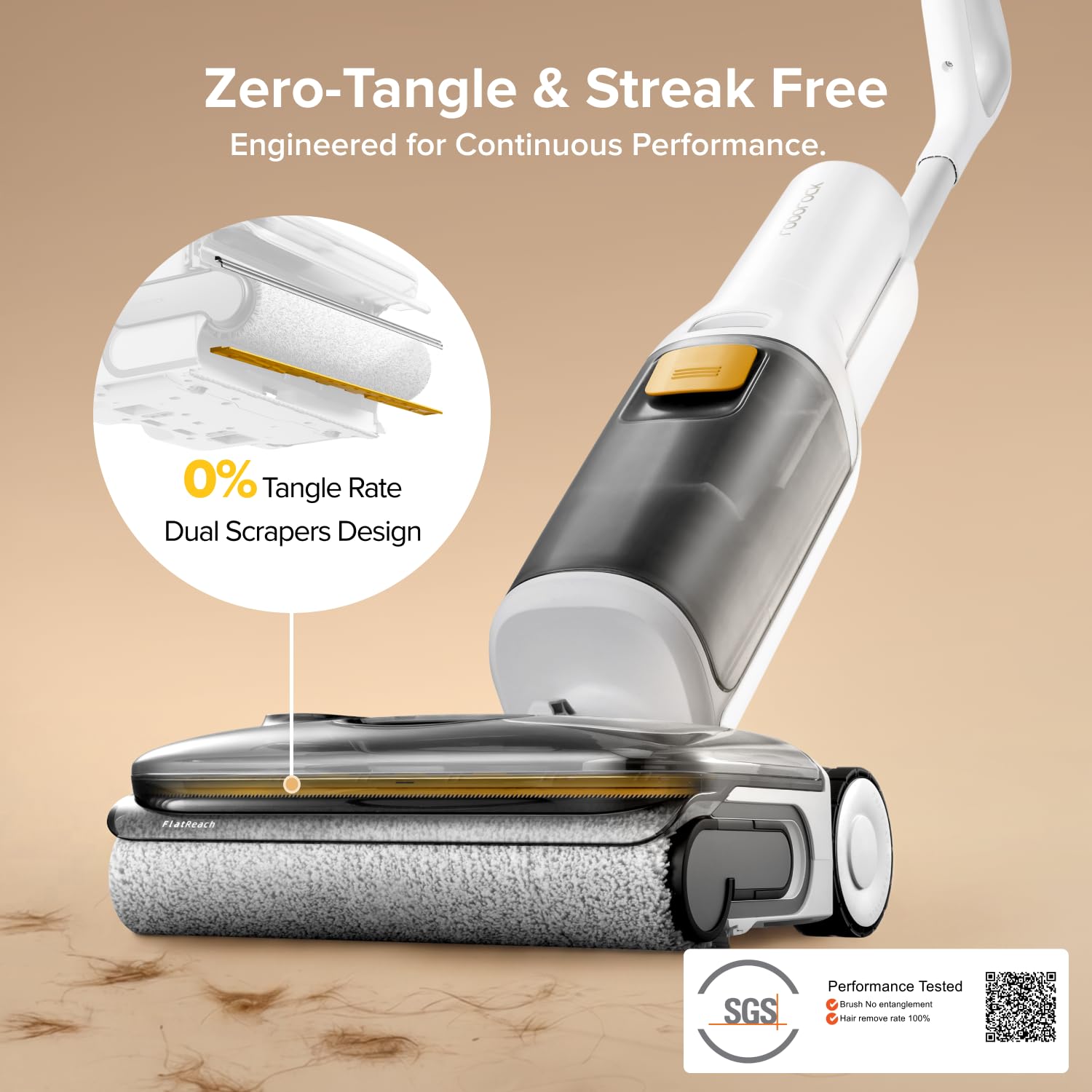 roborock F25 GT Gen 2 depósito de agua y control de flujo, fregado sin exceso
