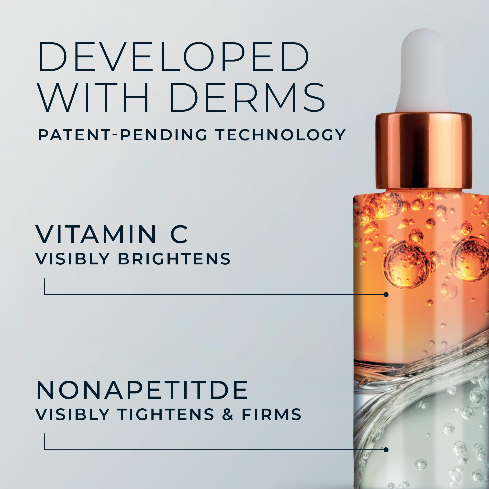 RoC sérum colocado junto a otros productos para integrar en rutina diaria