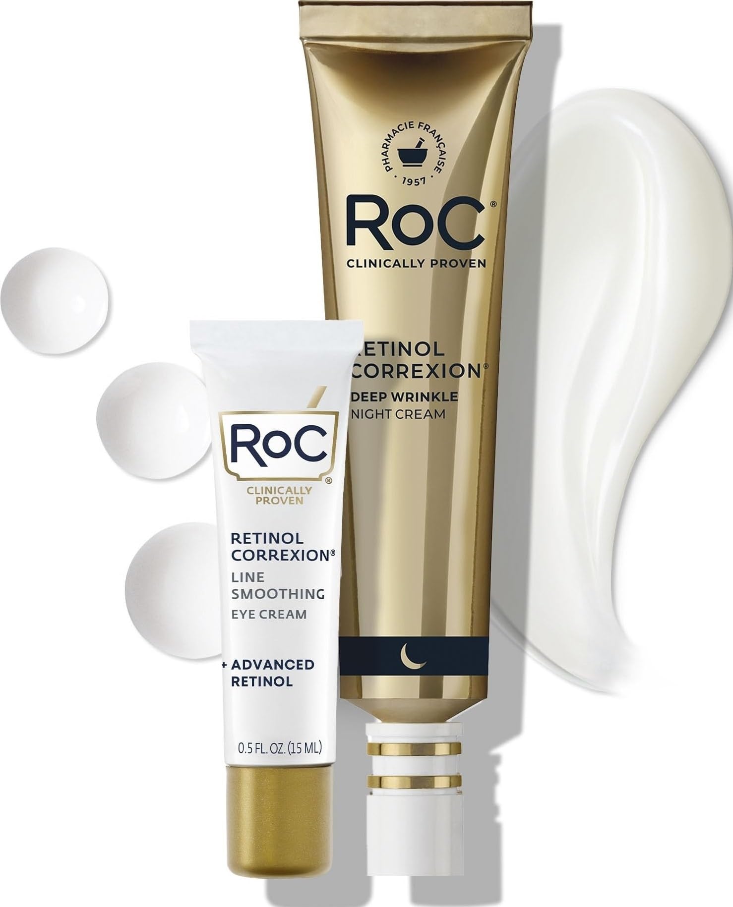RoC set caja frontal mostrando ambos productos y beneficio antiedad