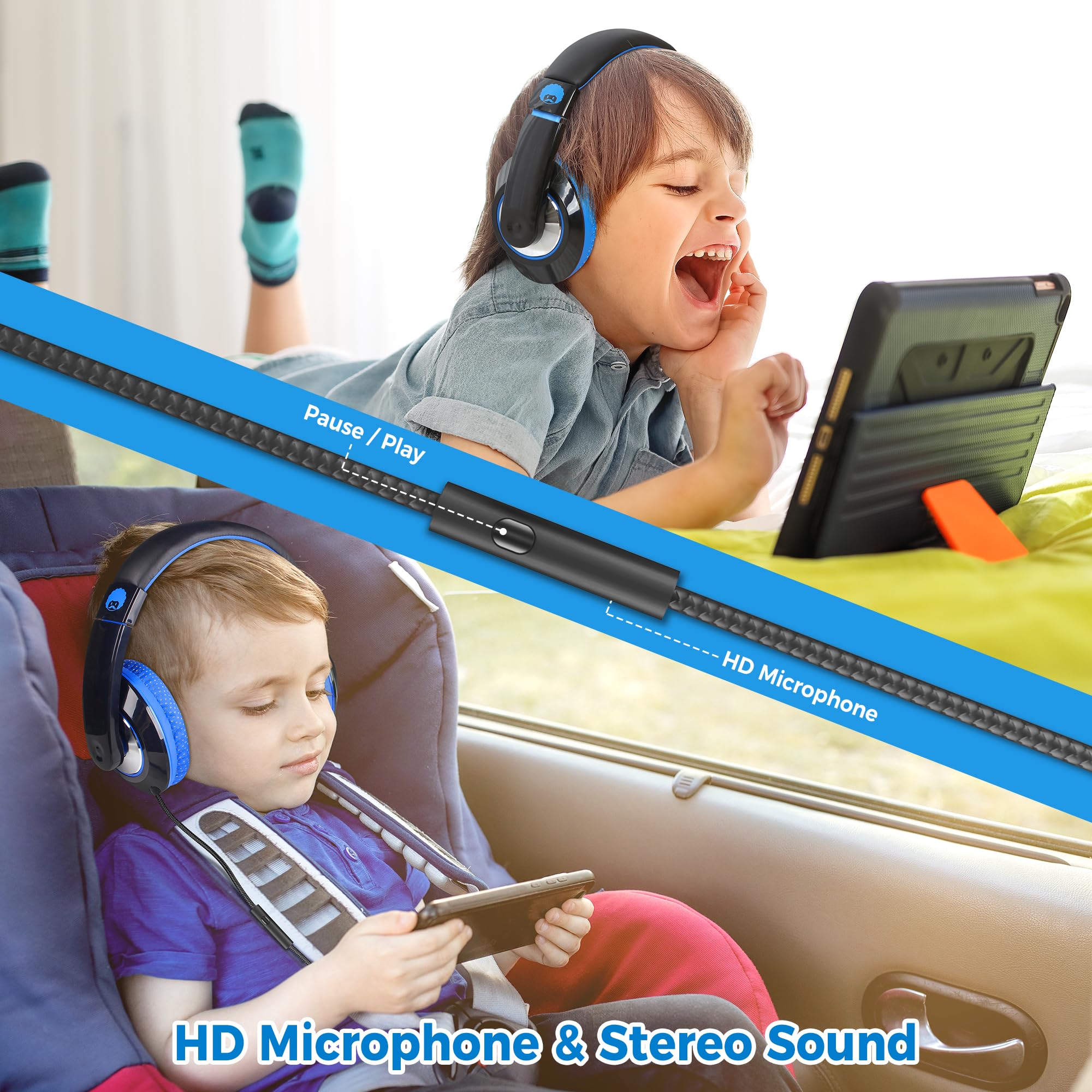 rockpapa auriculares plegados listos para guardado y transporte fácil