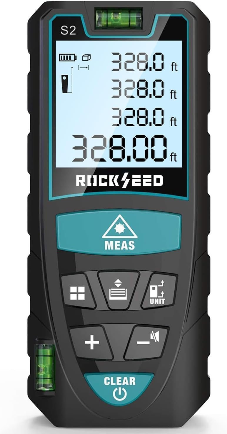 RockSeed vista frontal del medidor con botones y carcasa resistente