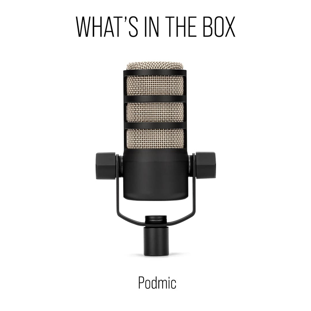 RØDE PodMic en escenario de podcast mostrando uso en directo