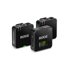 RØDE Wireless GO III frontal mostrando diseño compacto y botones para grabar