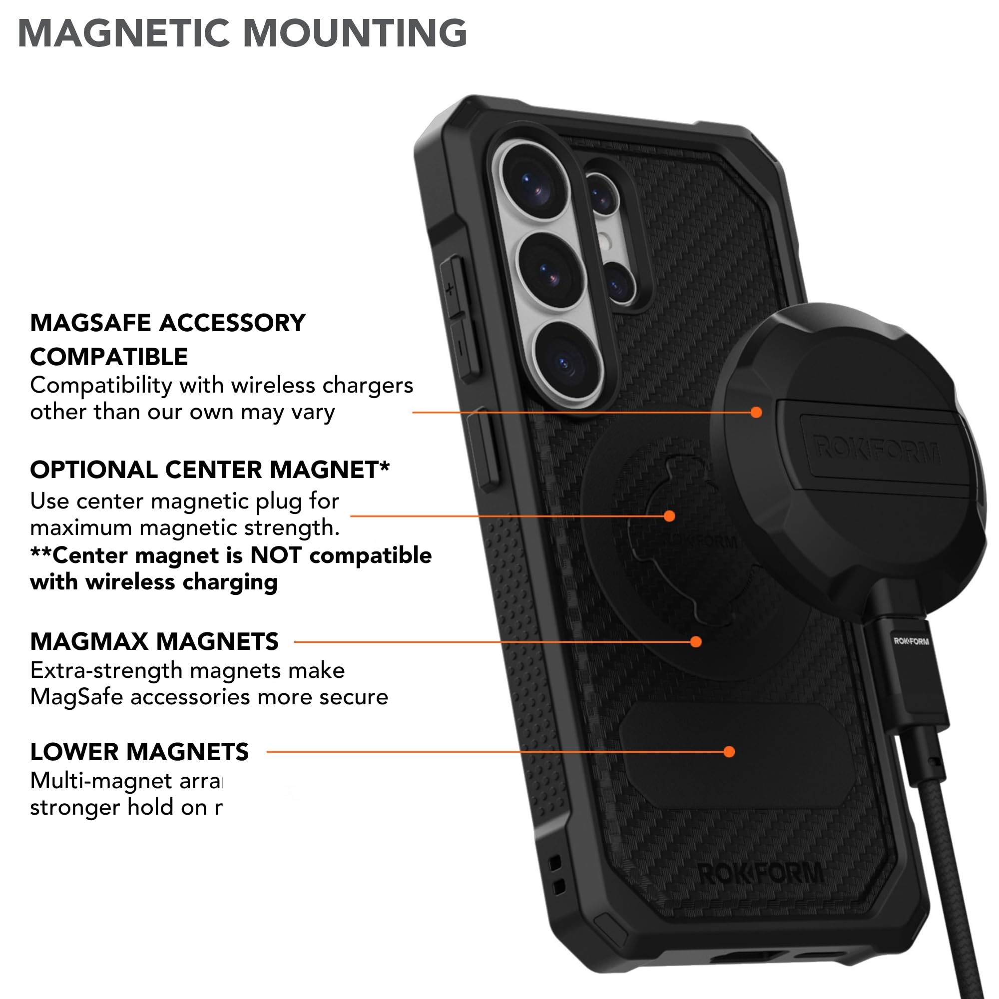 Rokform tapón no magnético para usar S Pen y mejorar carga inalámbrica