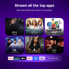 Roku pantalla reproduciendo app de streaming, acceso instantáneo a contenido