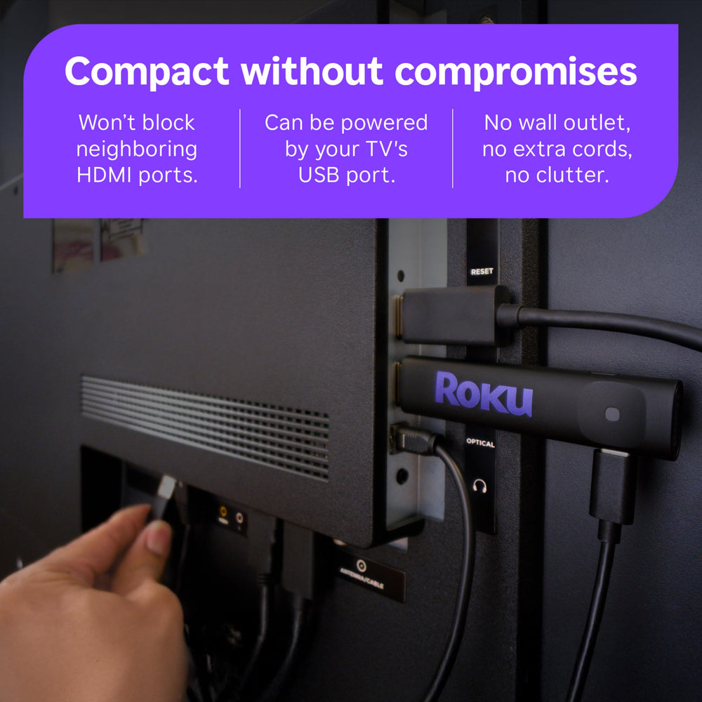 Detalle de textura del Roku Streaming Stick que resalta acabado compacto