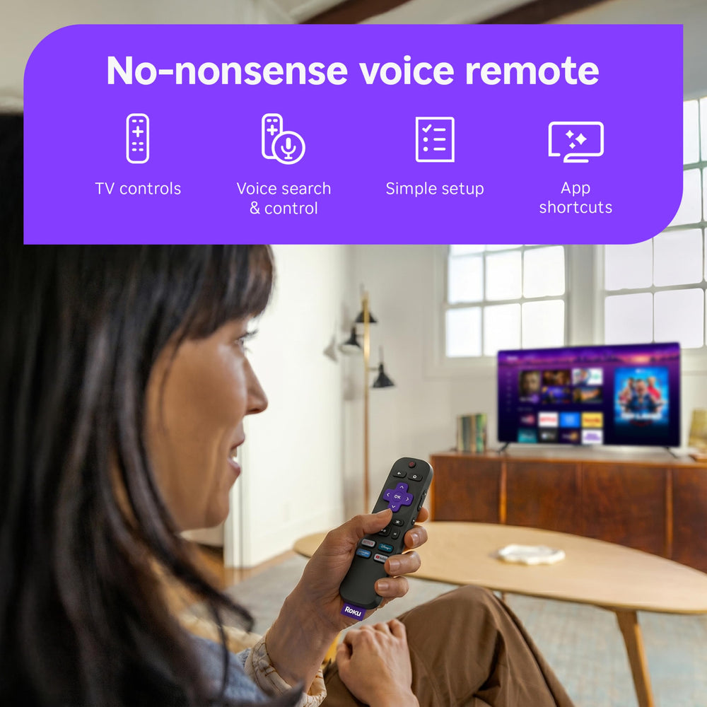 Roku conectado en sala mostrando transmisión en pantalla grande