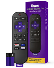 Roku mando frontal mostrando diseño ergonómico y acceso rápido