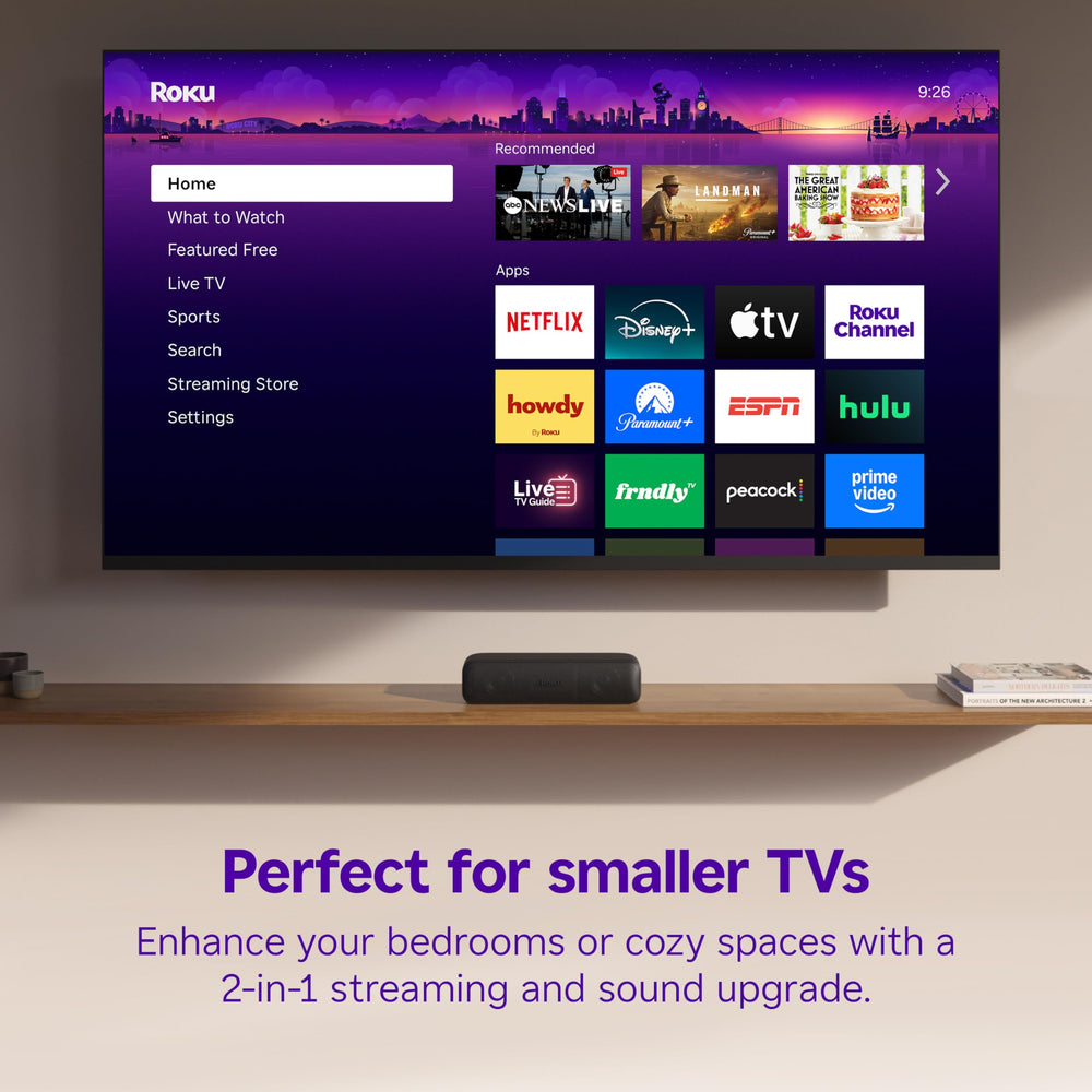 Roku Streambar SE primer plano de la textura y acabado que aporta calidad visual