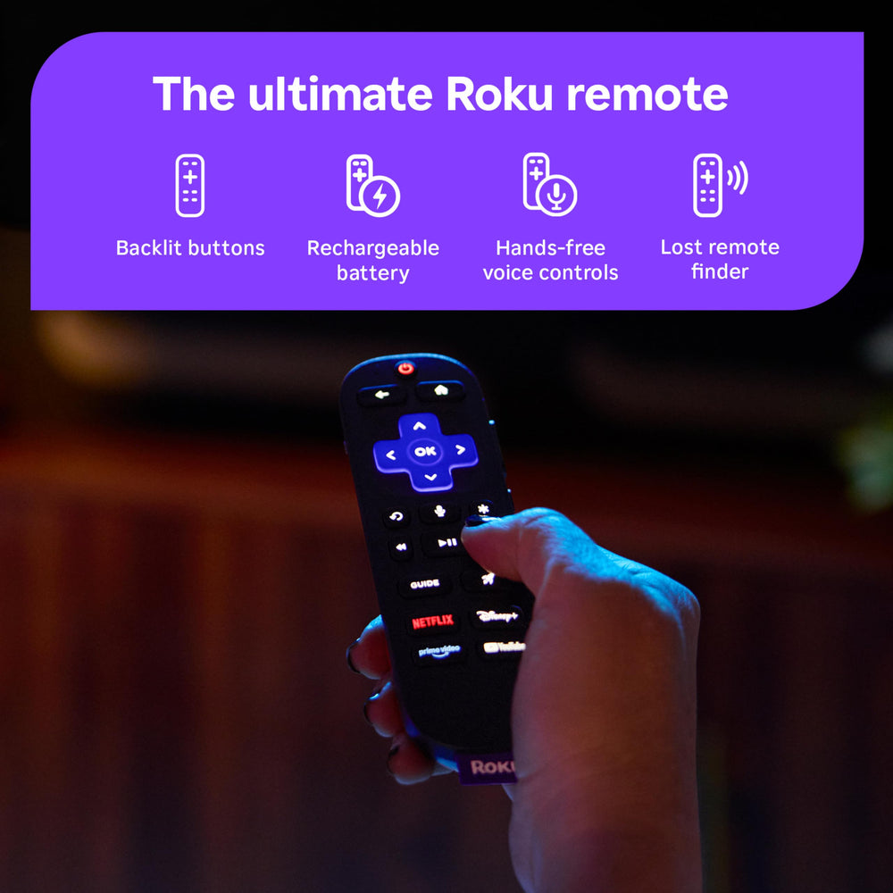 Roku Ultra junto a un teléfono para comparar tamaño y escala del dispositivo Roku