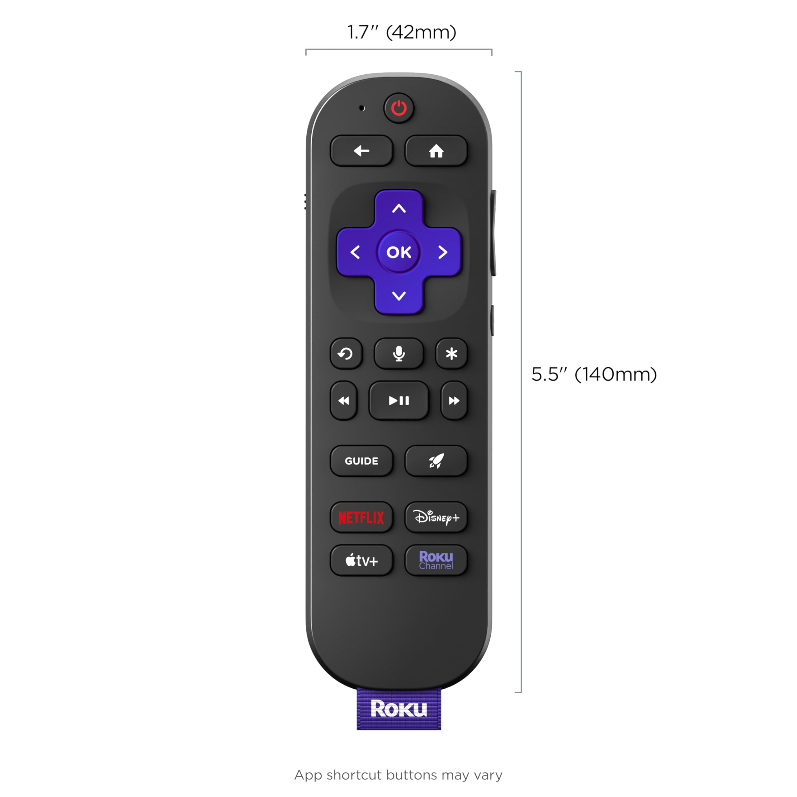 Roku mando junto a teléfono para comparar tamaño y portabilidad