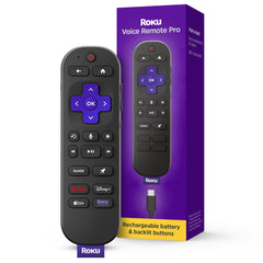 Roku mando frontal mostrando diseño ergonómico y botones visibles