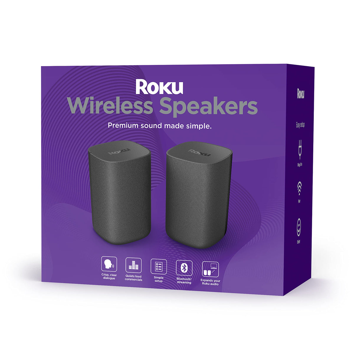 Roku altavoces frontales mostrando diseño minimalista y mejora sonora