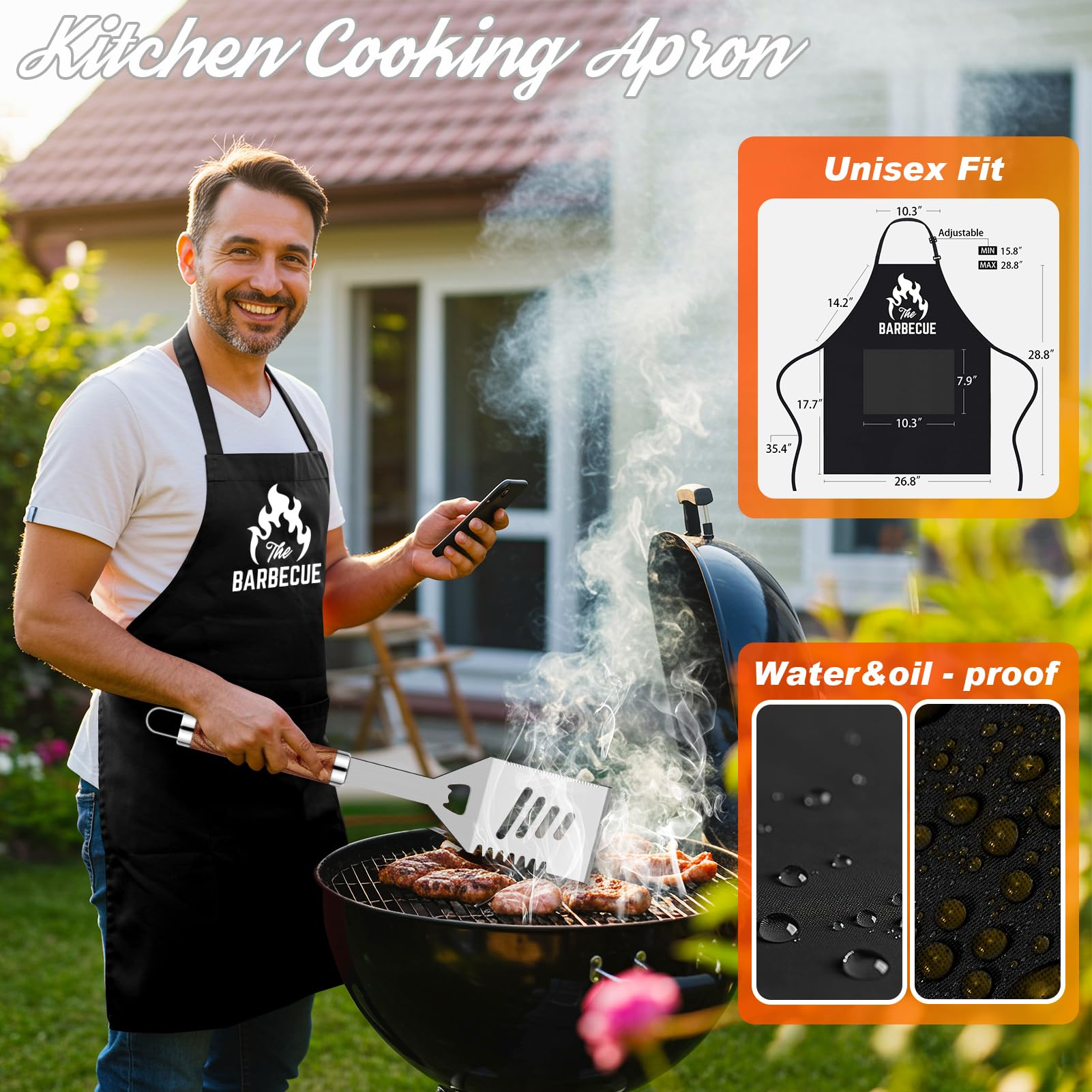 ROMANTICIST grilling tools in use on a hot grill showing handling convenience