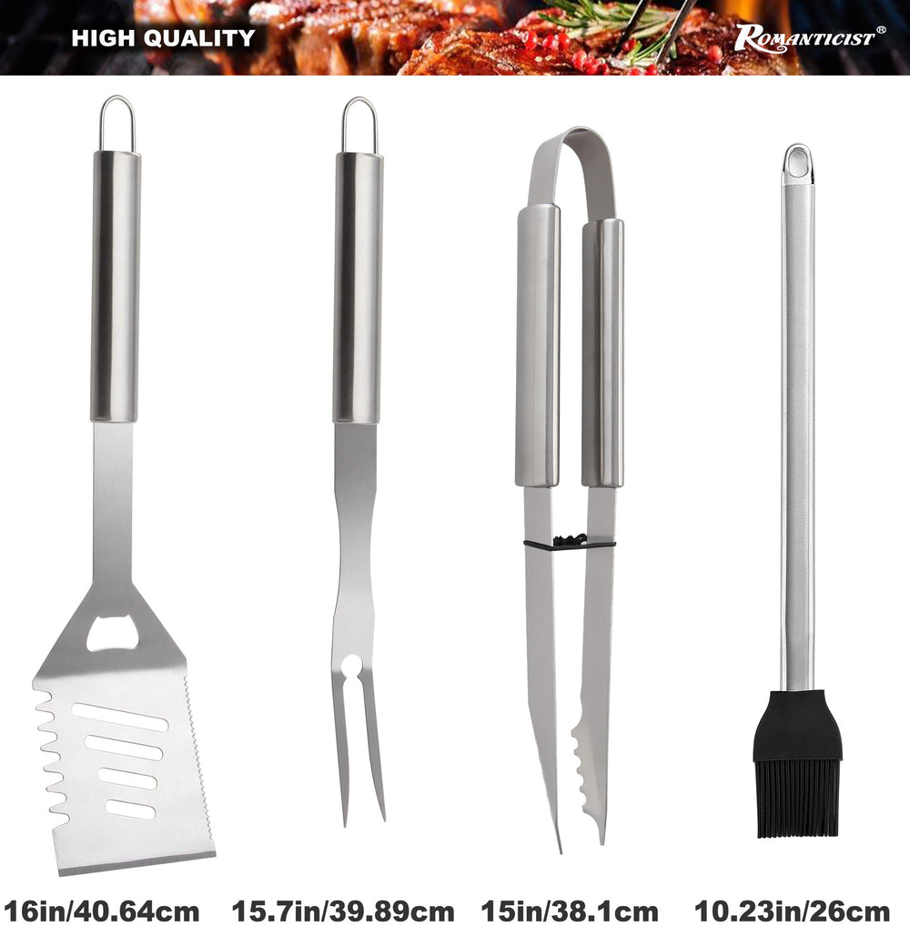 ROMANTICIST tools laid out showing stainless steel utensils for reliable handling