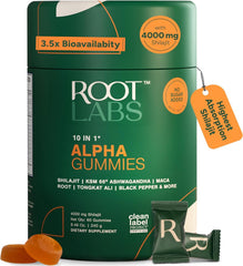 ROOT LABS frasco frontal de gomitas mostrando 60 unidades y etiqueta clara