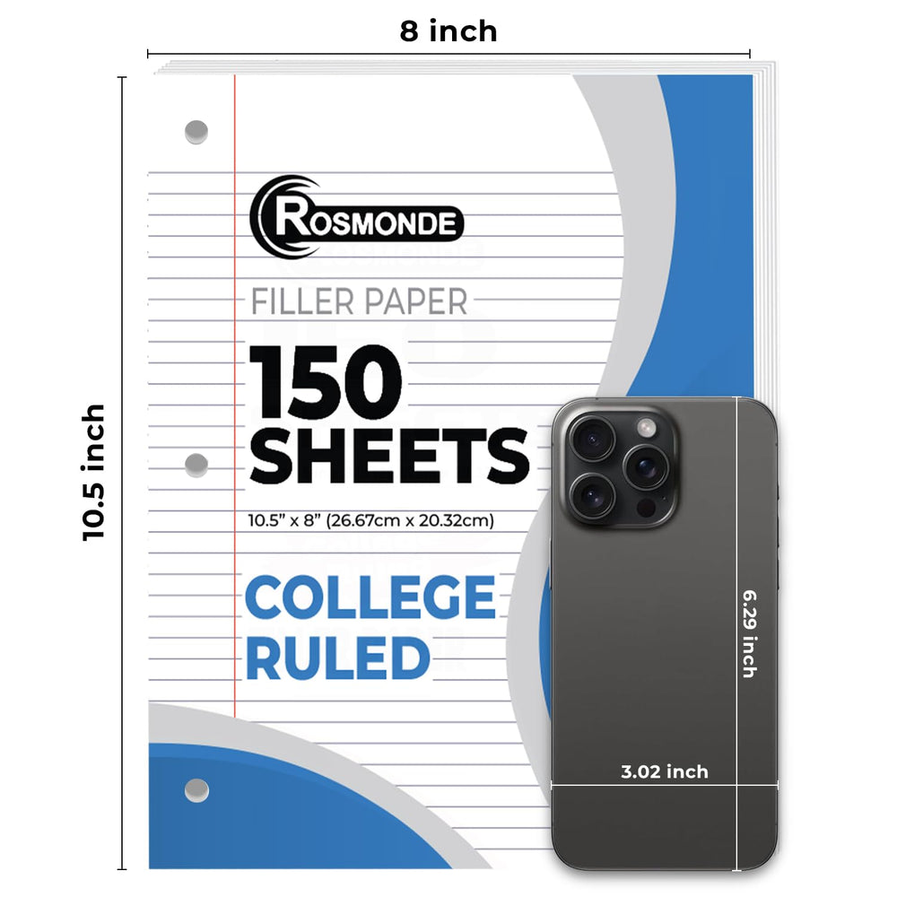 Rosmonde cerca de los tres orificios perforados para fácil uso en carpetas