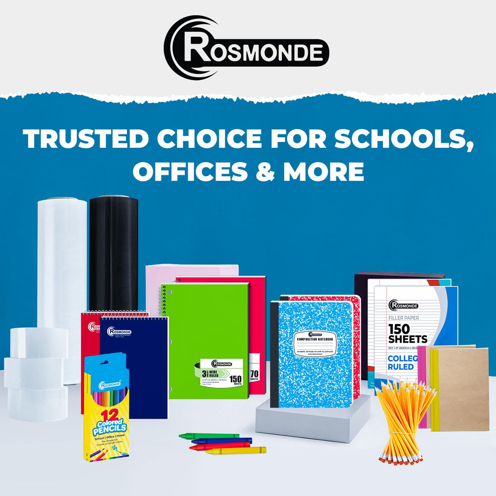 Rosmonde pila de cinco cuadernos ilustrando la cantidad incluida en el pack