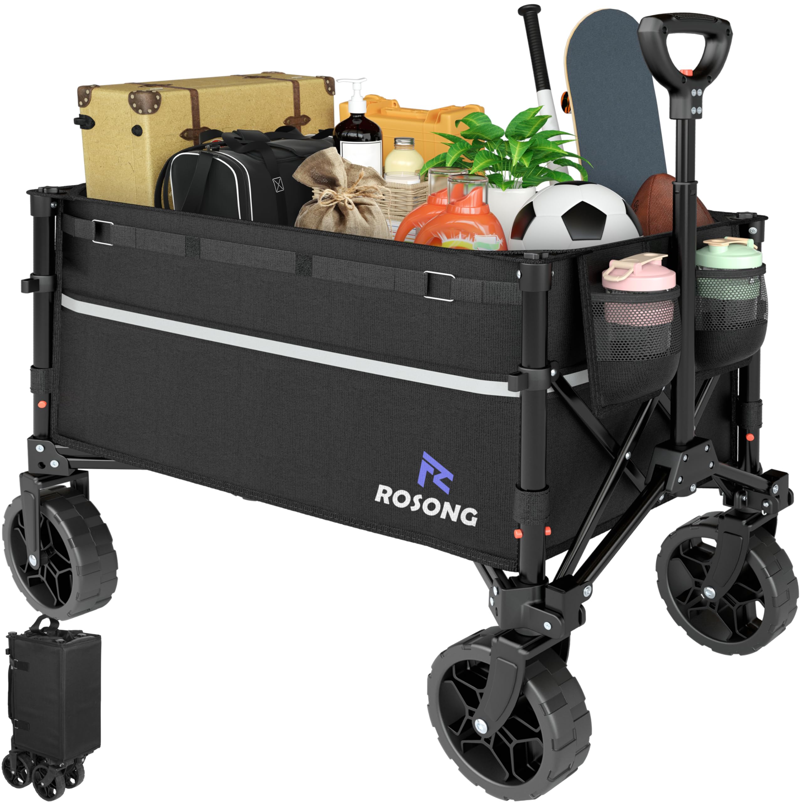 ROSONG front view of wagon showing full cargo area and structure, highlights capacity