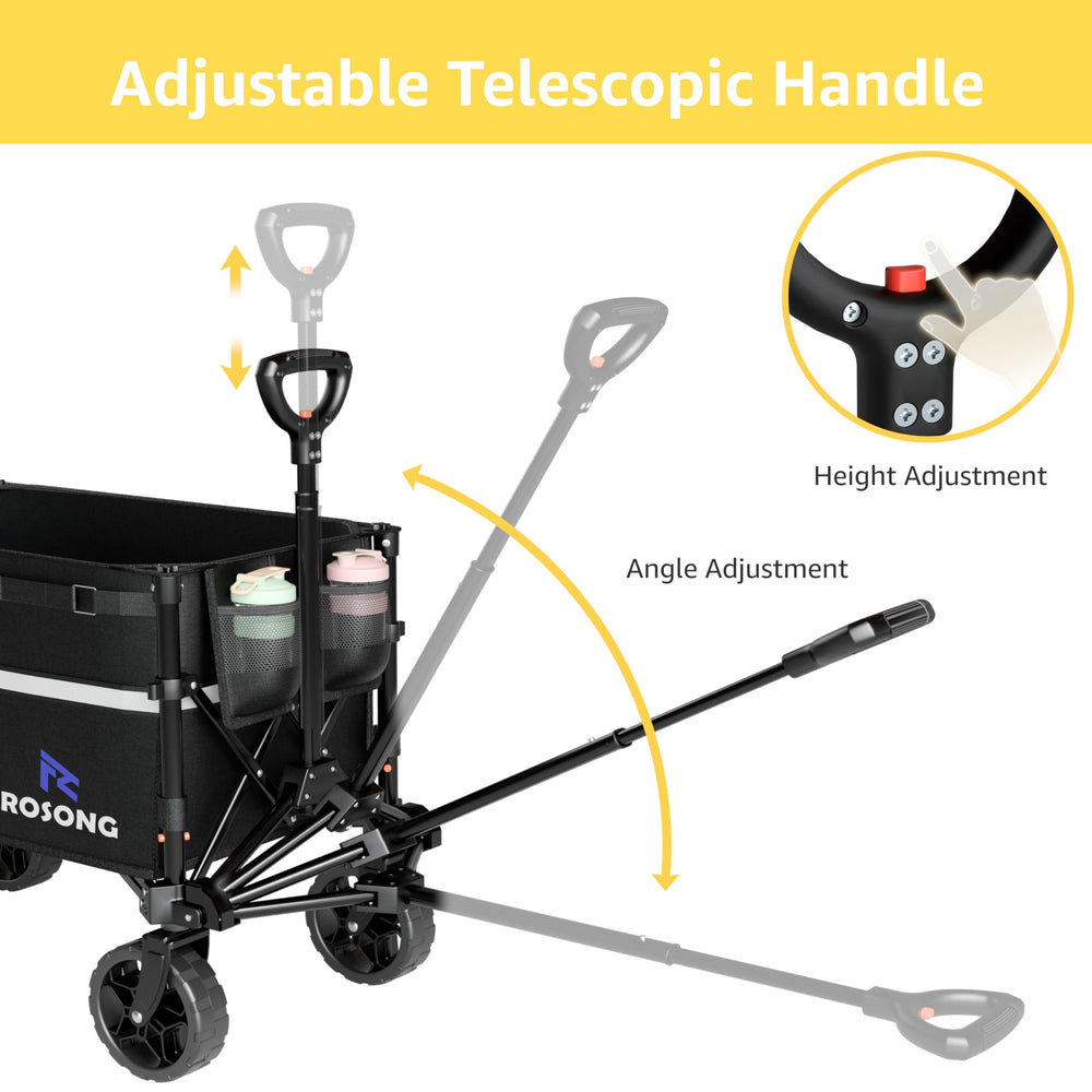 ROSONG extendable ergonomic handle extended, offers comfortable pulling and control